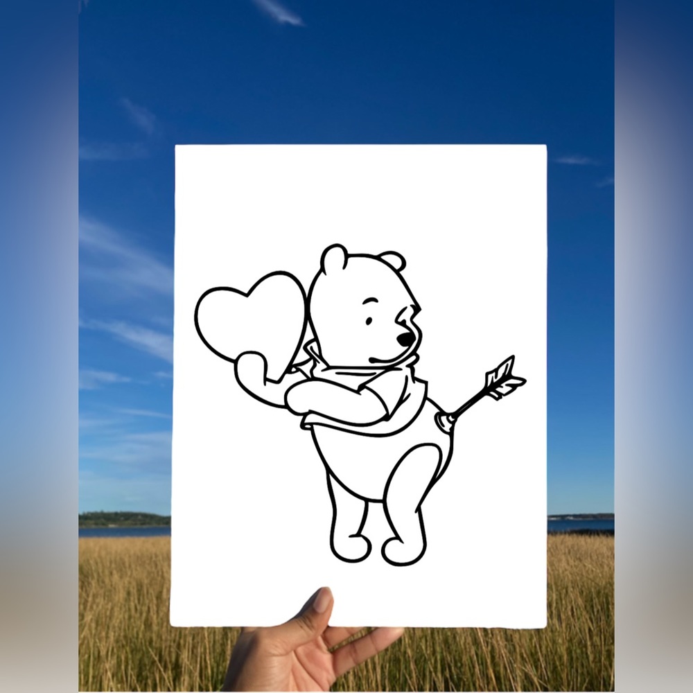 Paint Your Own Winnie The Pooh Canvas, Sip and Paint Canvas, Valentine’s Day
